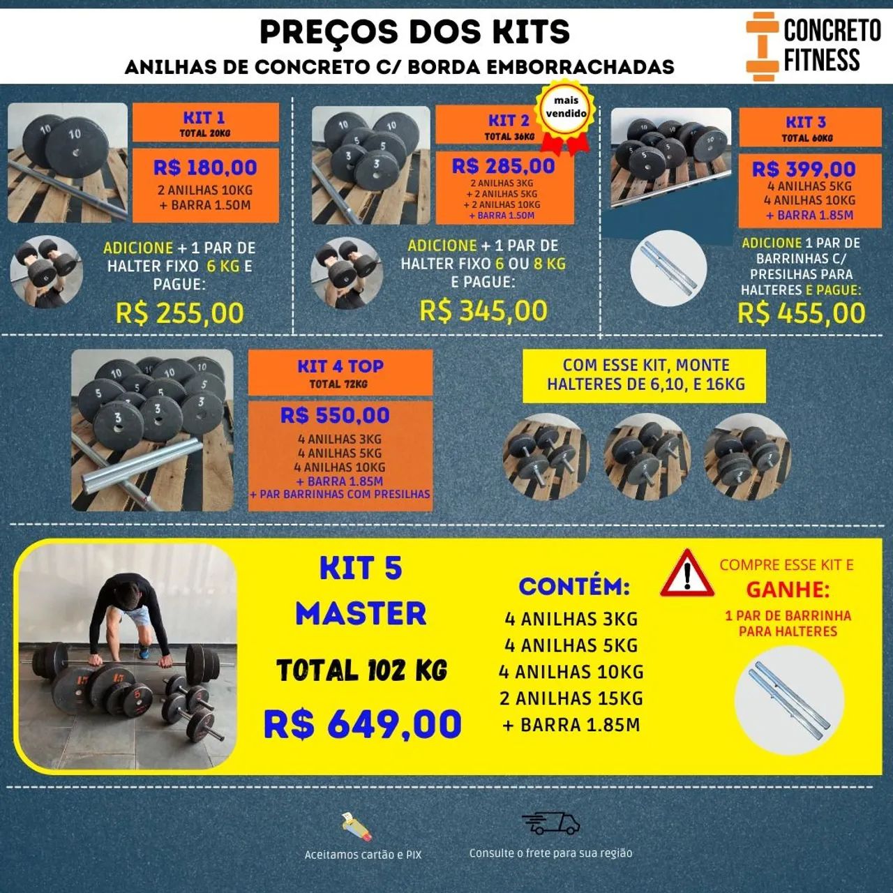 Halteres de Concreto com Revestimento de Borracha - Foto 5