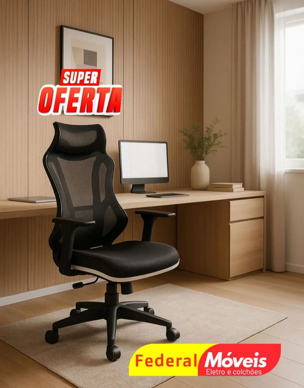 Cadeira Giratória Vizon Gamer - Resistência, conforto e visual arrojado!