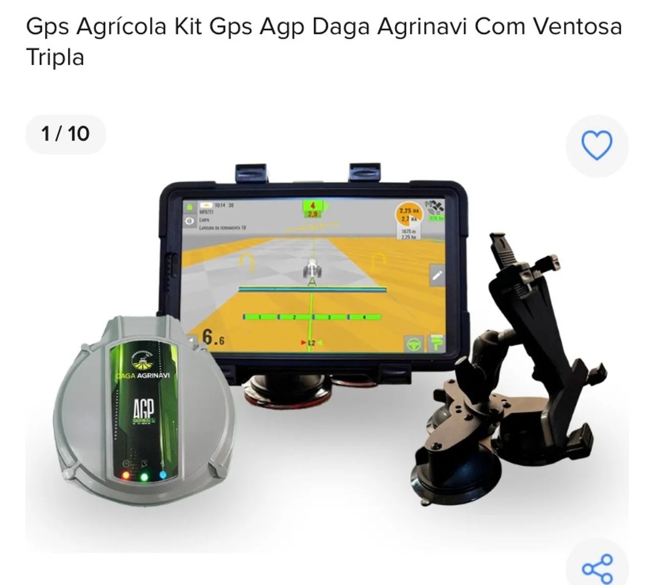 Gps Agrícola Kit Gps Agp Daga Agrinavi Com Ventosa Tripla