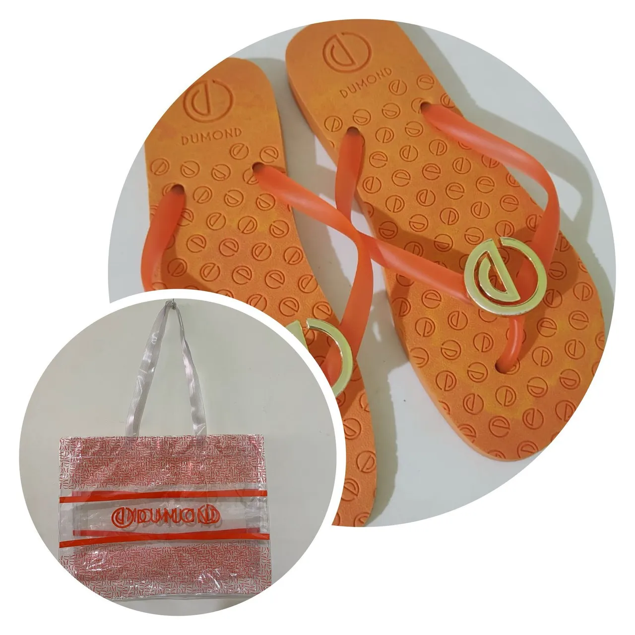 Novo Original Tam 35/36 - Kit Chinelo Dumond Laranja + Bolsa