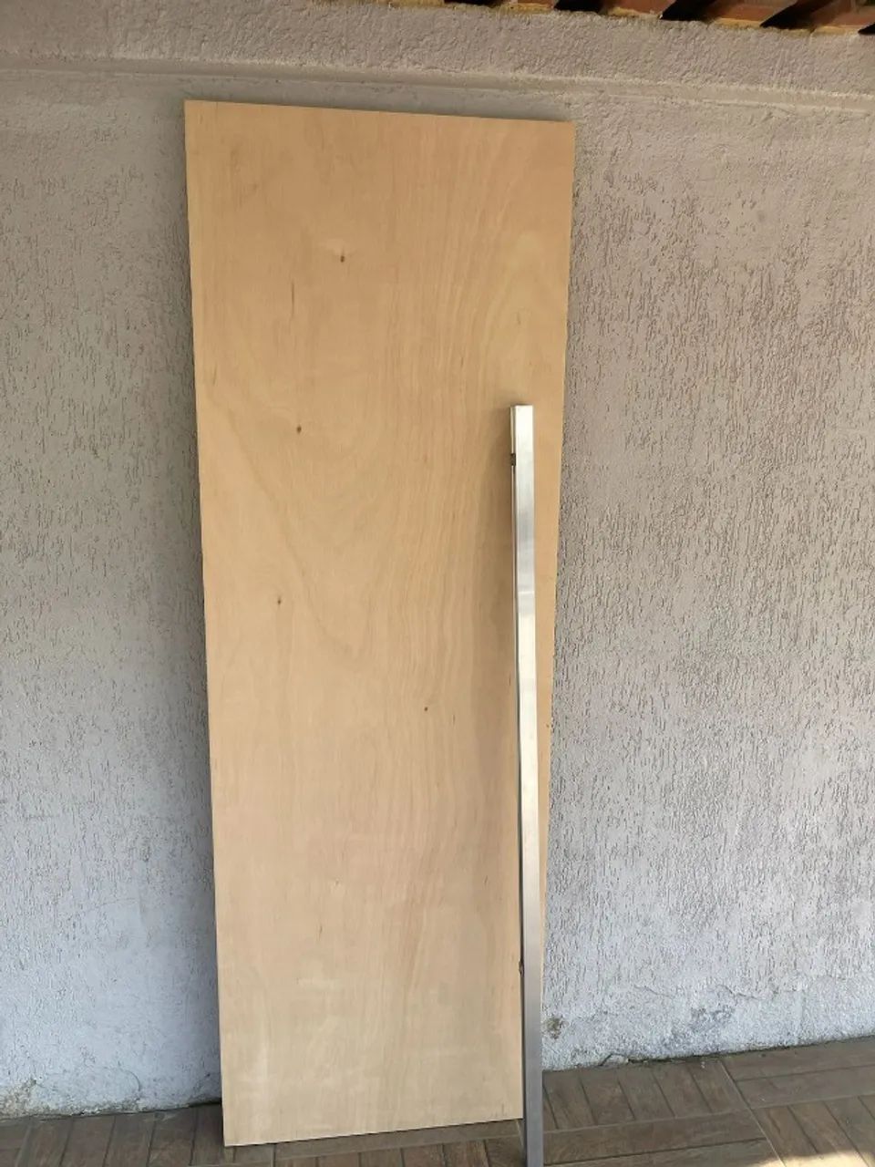kit de porta de madeira de correr crua - Foto 2
