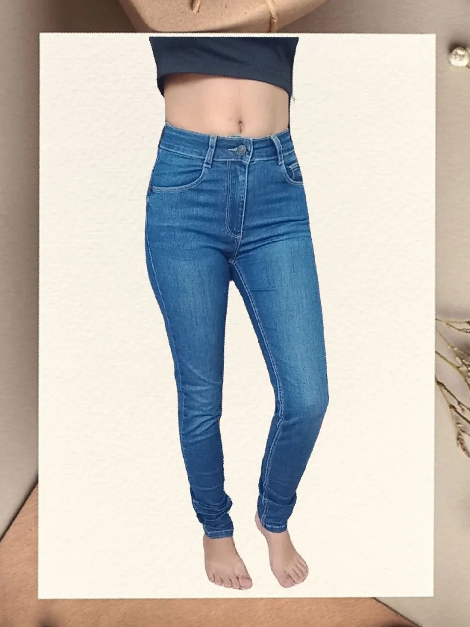 Calça Jeans Skinny Azul Feminina
