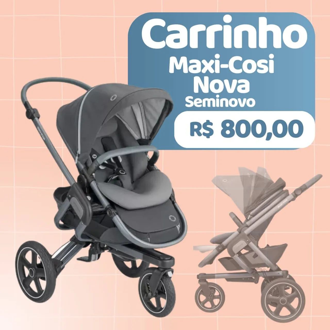 Carrinho Maxi-Cosi Nova Seminovo praticamente zero