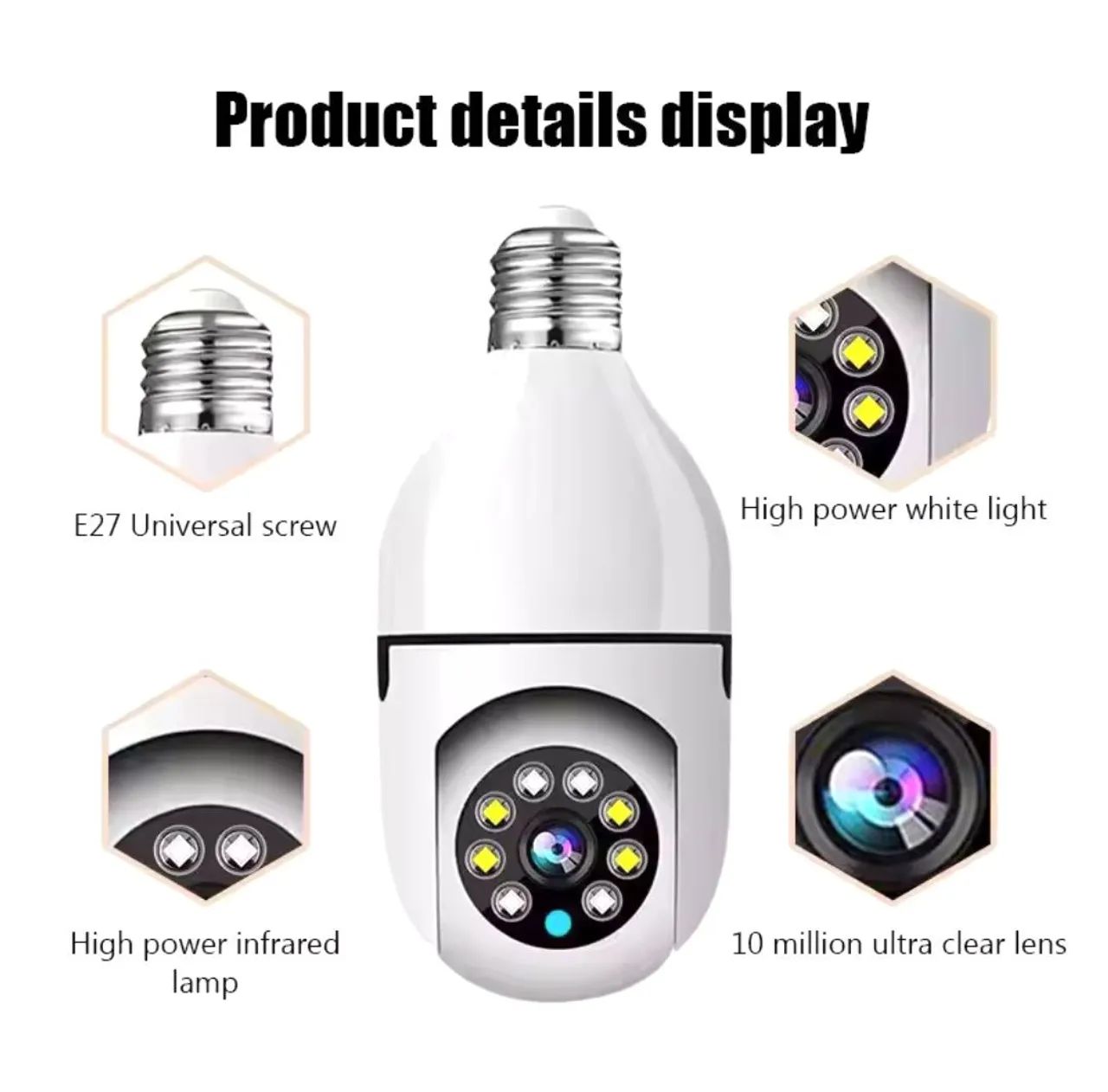 Câmera de Segurança 355° Visão Noturna Sirene Detecção Wifi - Foto 2