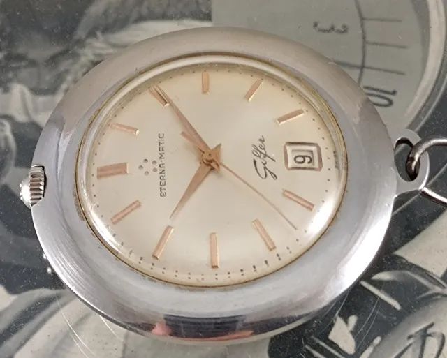 Vintage relógio de bolso AUTOMÁTICO Eterna Matic - Golfer - Antigo - Foto 3