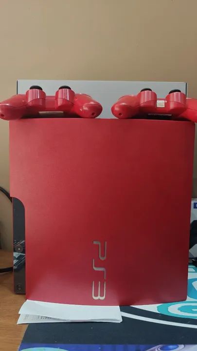 Playstation 3 Slim 1000GB Vermelho (Scarlett) DESBLOQUEADO. - Foto 3