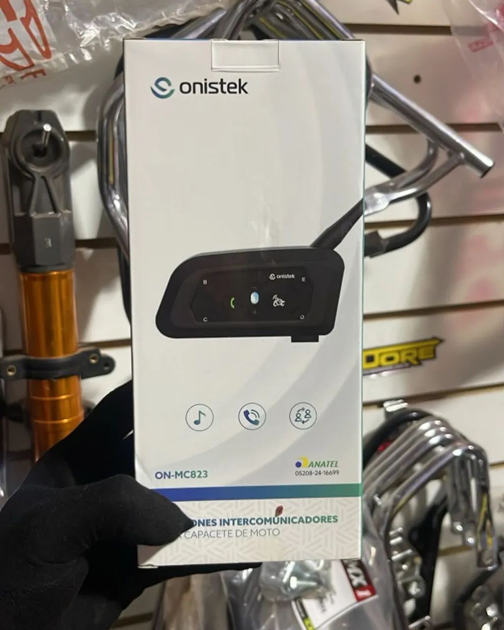 Par de Intercomunicadores Bluetooth Onistek ON-MC823 para Capacete Comunicação Dupla - Foto 2