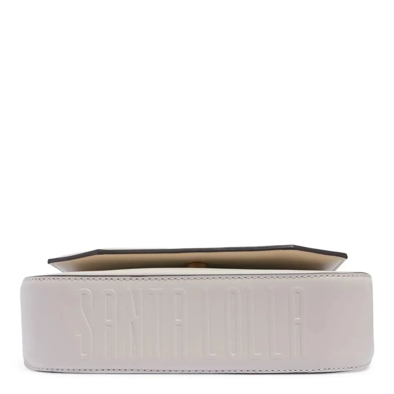 bolsa baguete média soft branco off white alça ombro santa lolla nova - Foto 4