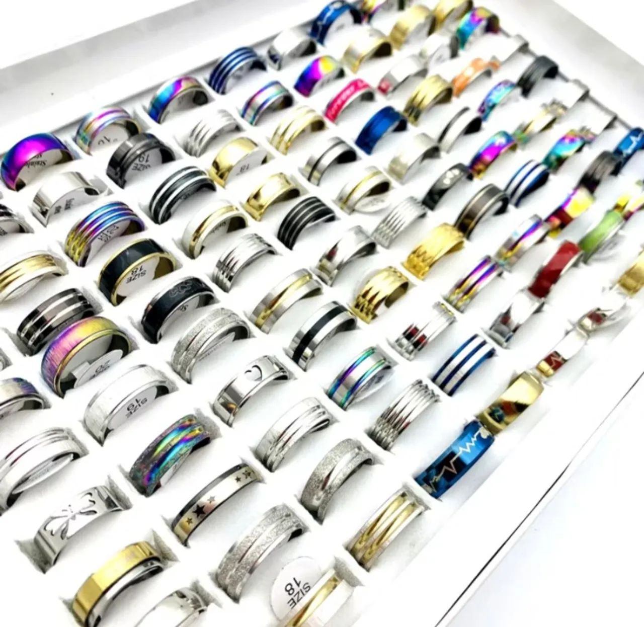 Kit de Anéis Variados e Coloridos