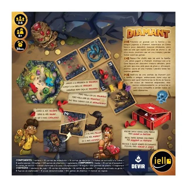 Diamant - Boardgame - Jogo de tabuleiro ( melhor que Tesouro Inca ) - Foto 4