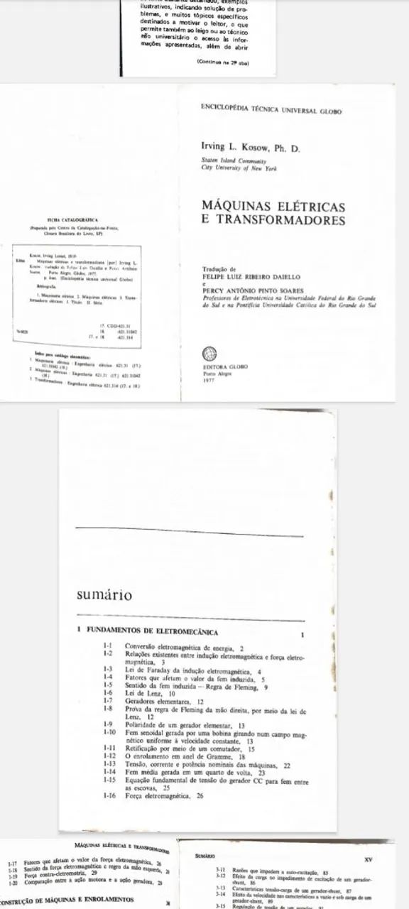 Livro Máquinas Elétricas e Transformadores - editora Globo - 1977 - 633 páginas - Foto 5