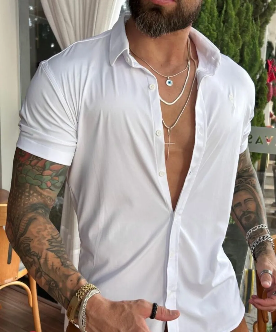 Camisa gola padre estilo e Conforto