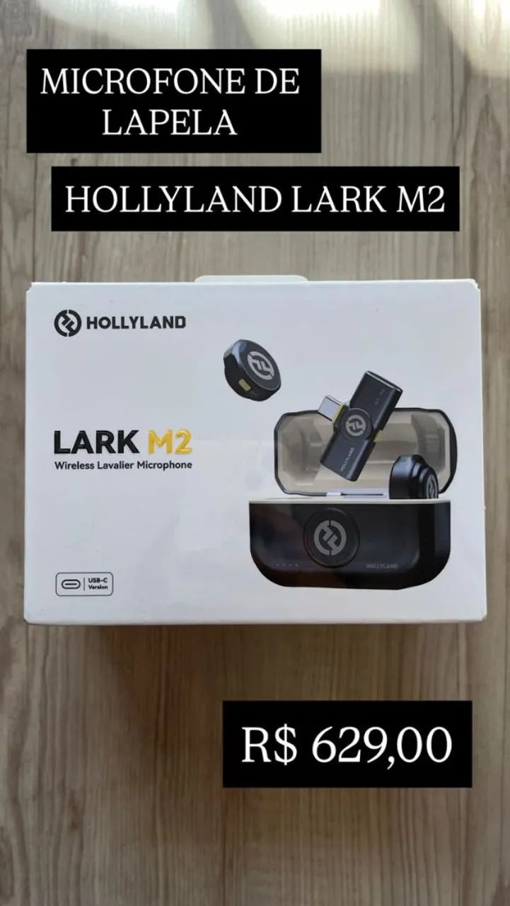 Microfone Wireless Hollyland Lark M2 Lavalier Type-c Duo Shine Charcoal 