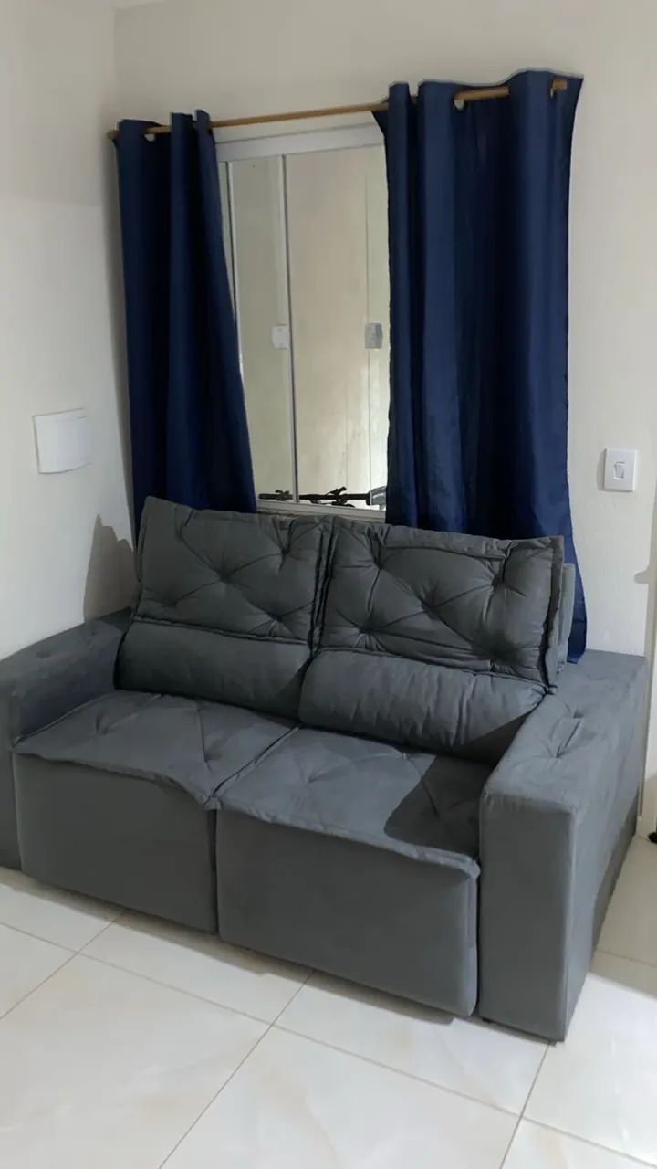 Sofá Retrátil e Reclinável Cinza (Usado) - Macaé  - Foto 2