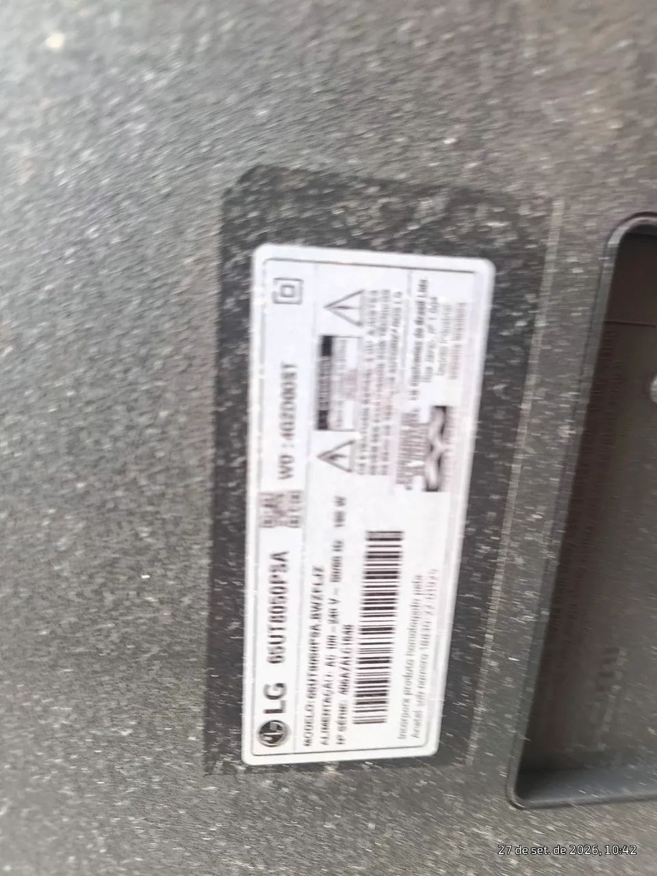 Tv LG 65 polegadas tela quebrada