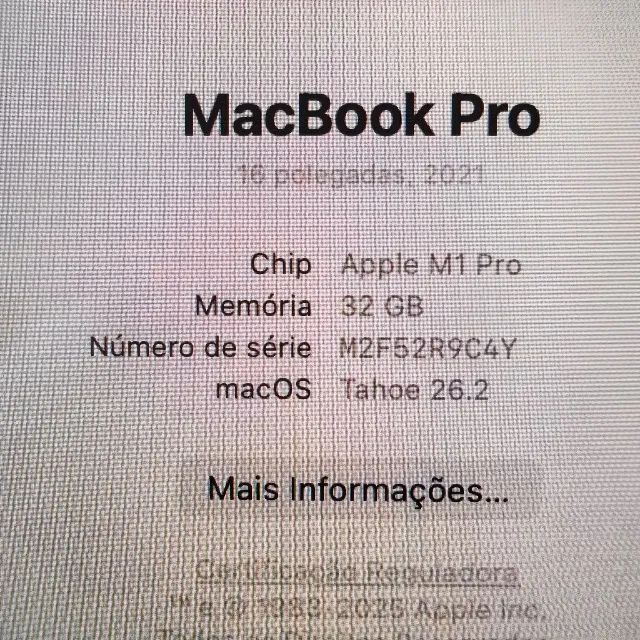 MACBOOK PRO 16 M1 PRO 32GB/512GB - SPACE GRAY - 88% SAUDE - Foto 5