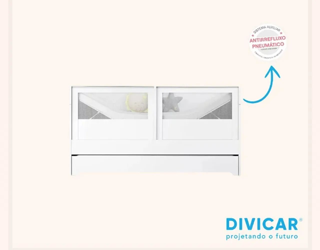 Berço Gêmeos Divicar Branco com Sistema anti refluxo do bebê  - Foto 4