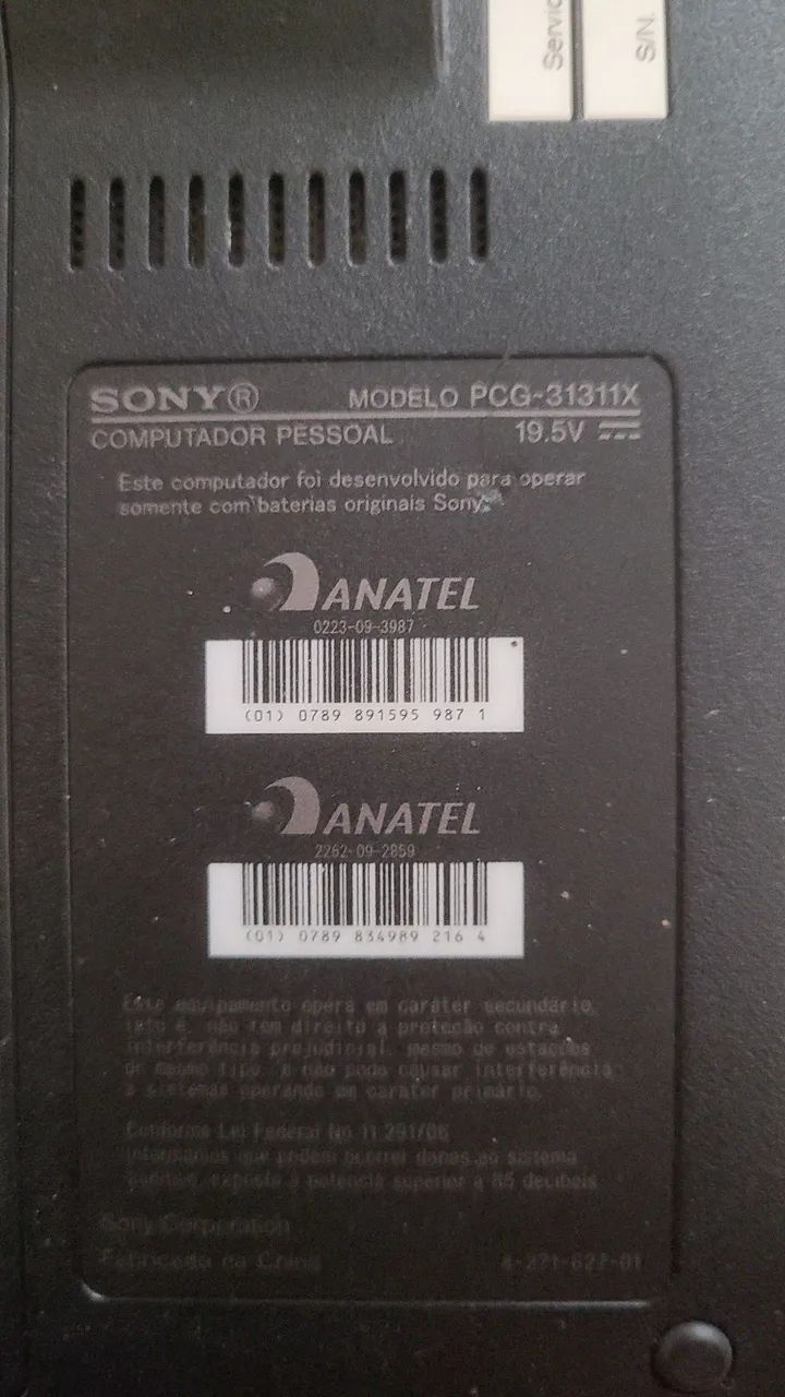 Notebook Sony vaio