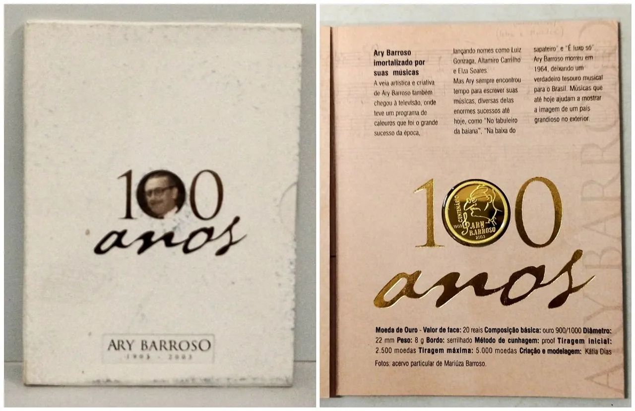 Rara moedor de Prata 100anos Ary Barroso  - Foto 3