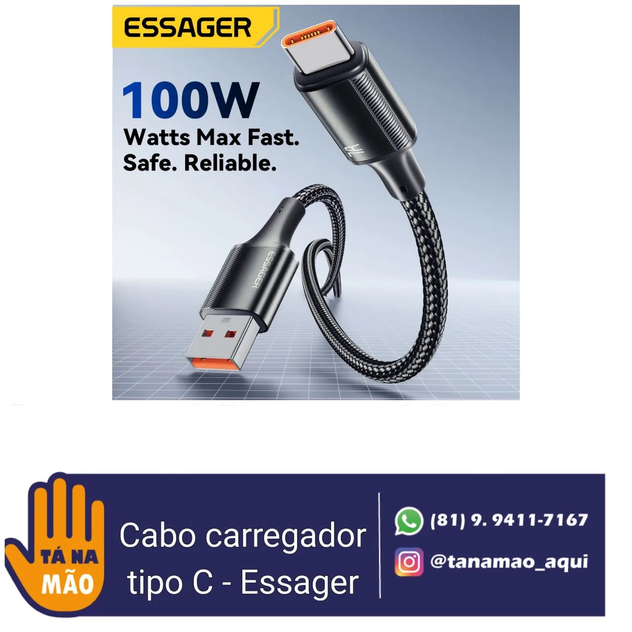 Cabo carregador USB/C - Essager 