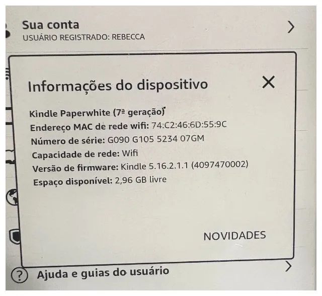 Kindle Paperwhite 7ª Geração Wi-Fi - Funcionando Perfeitamente - Foto 4