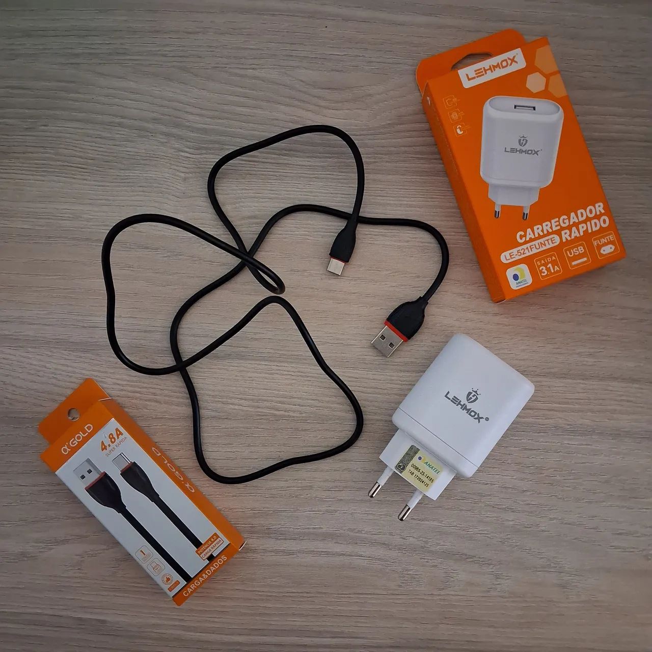 Kit - Cabo USB-C com 1 metro e comprimento + Fonte - Novo - Foto 5