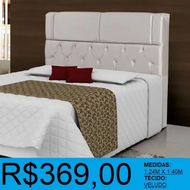 Cabeceira - casal- estofada- compre hoje e receba em até 72 horas  - Foto 2