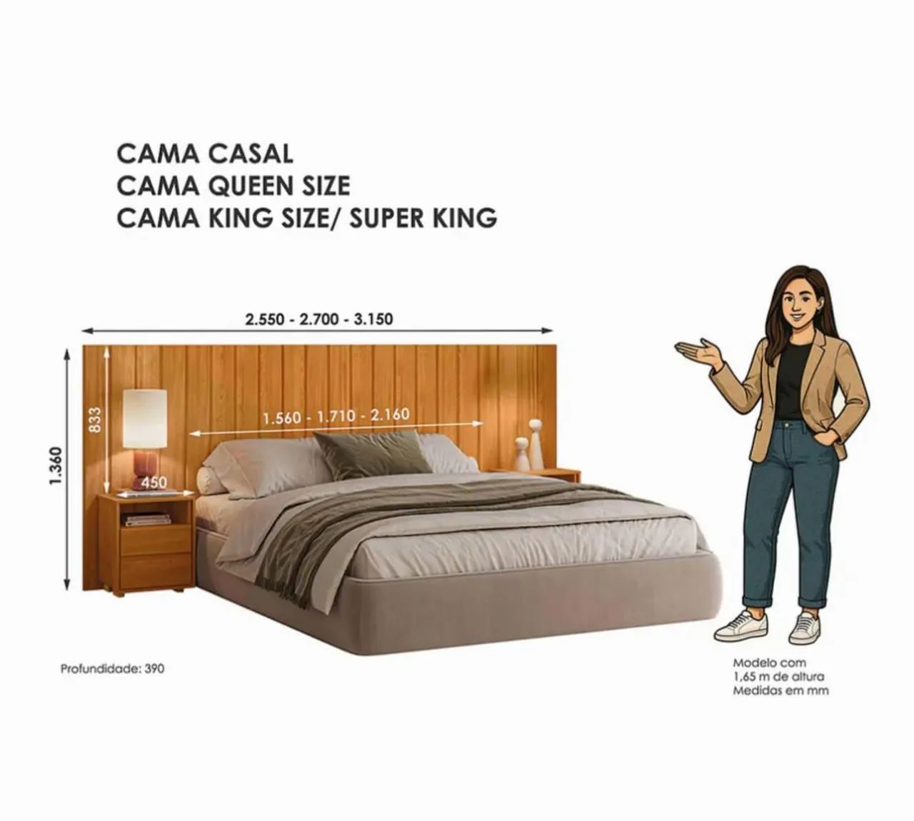 Cabeceira em madeira ripada (casal,Queen, king size) - Foto 2