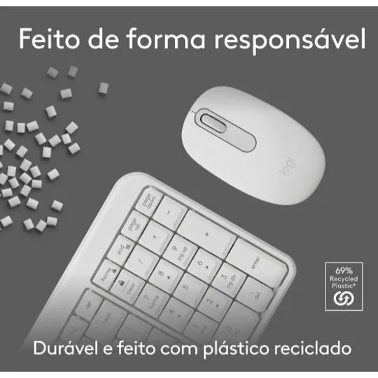 Teclado e Mouse Sem Fio Logitech MK250 Bluetooth Branco Frete Grátis - Foto 4