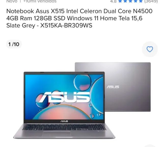 Notebook Asus: Modelo x515  - Foto 5