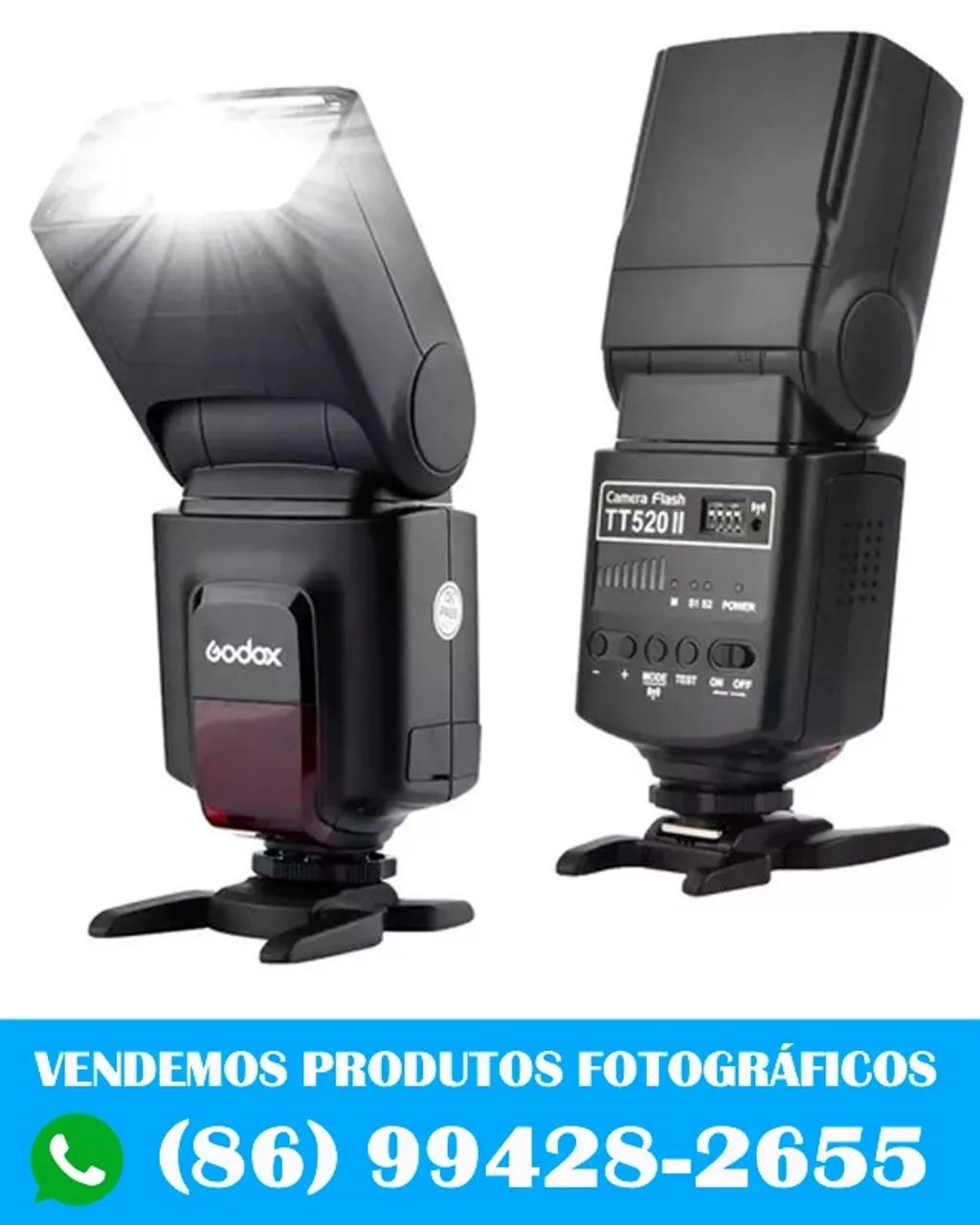 Flash Godox tt520ii com rádio flash - Foto 2