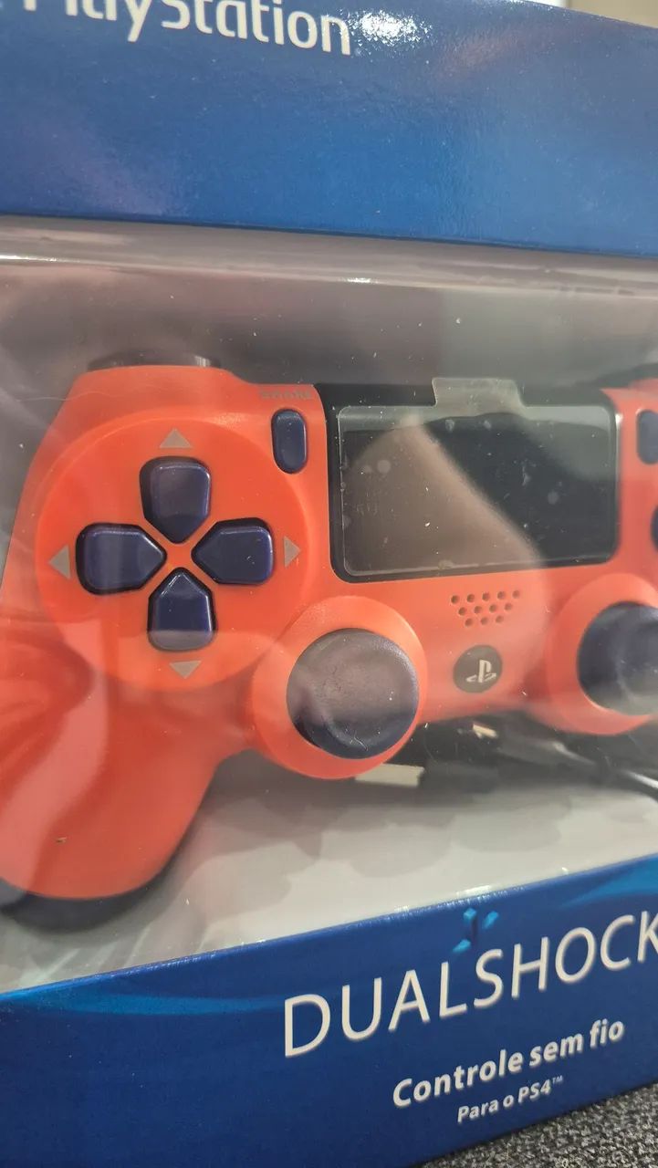 Controle PS4 Dualshock 4 LARANJA E AZUL - Foto 4
