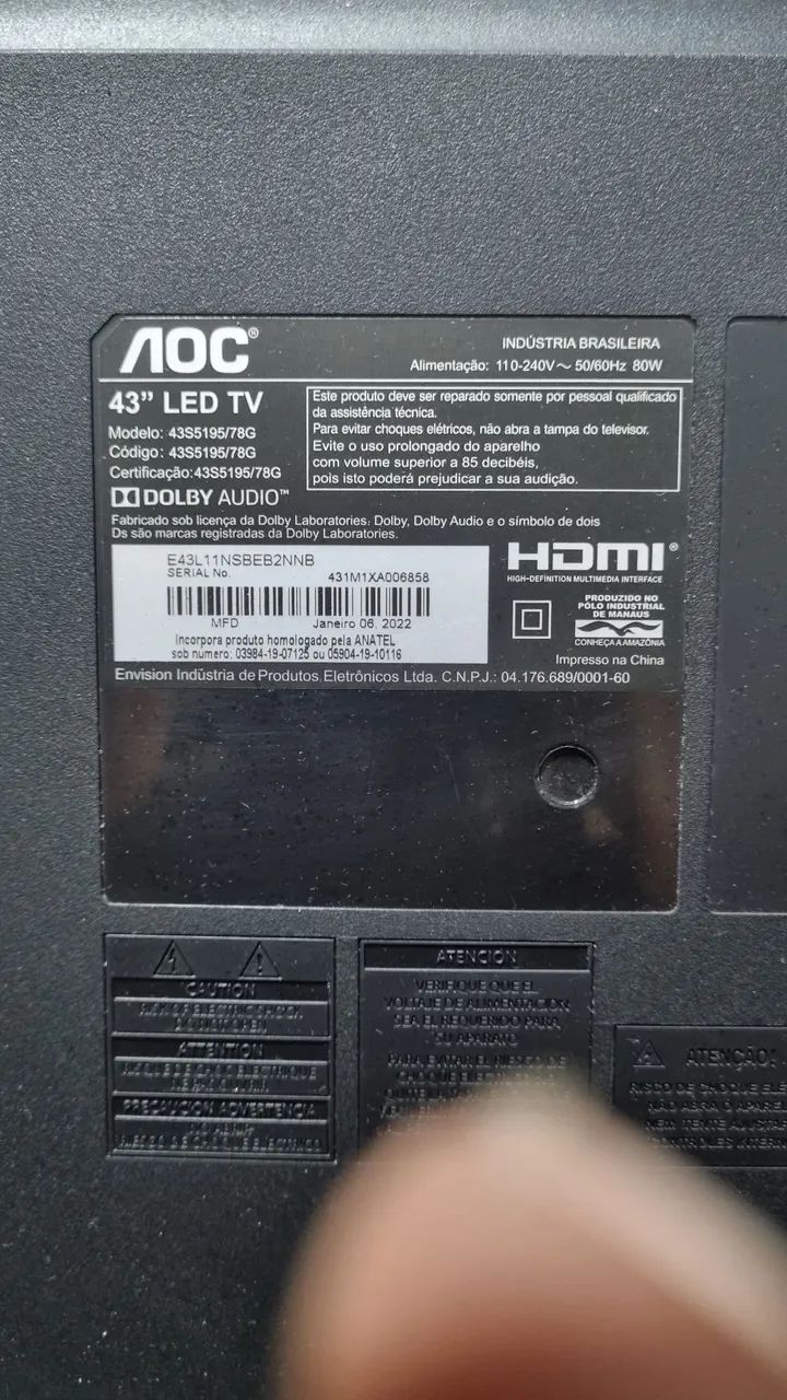 Tv AOC smart 43 polegadas, com defeito  - Foto 5