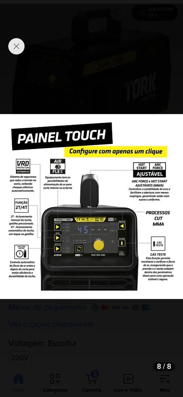 Valor ( 4.800 reais )  Maquina de solda 2 em 1 .. plasma 