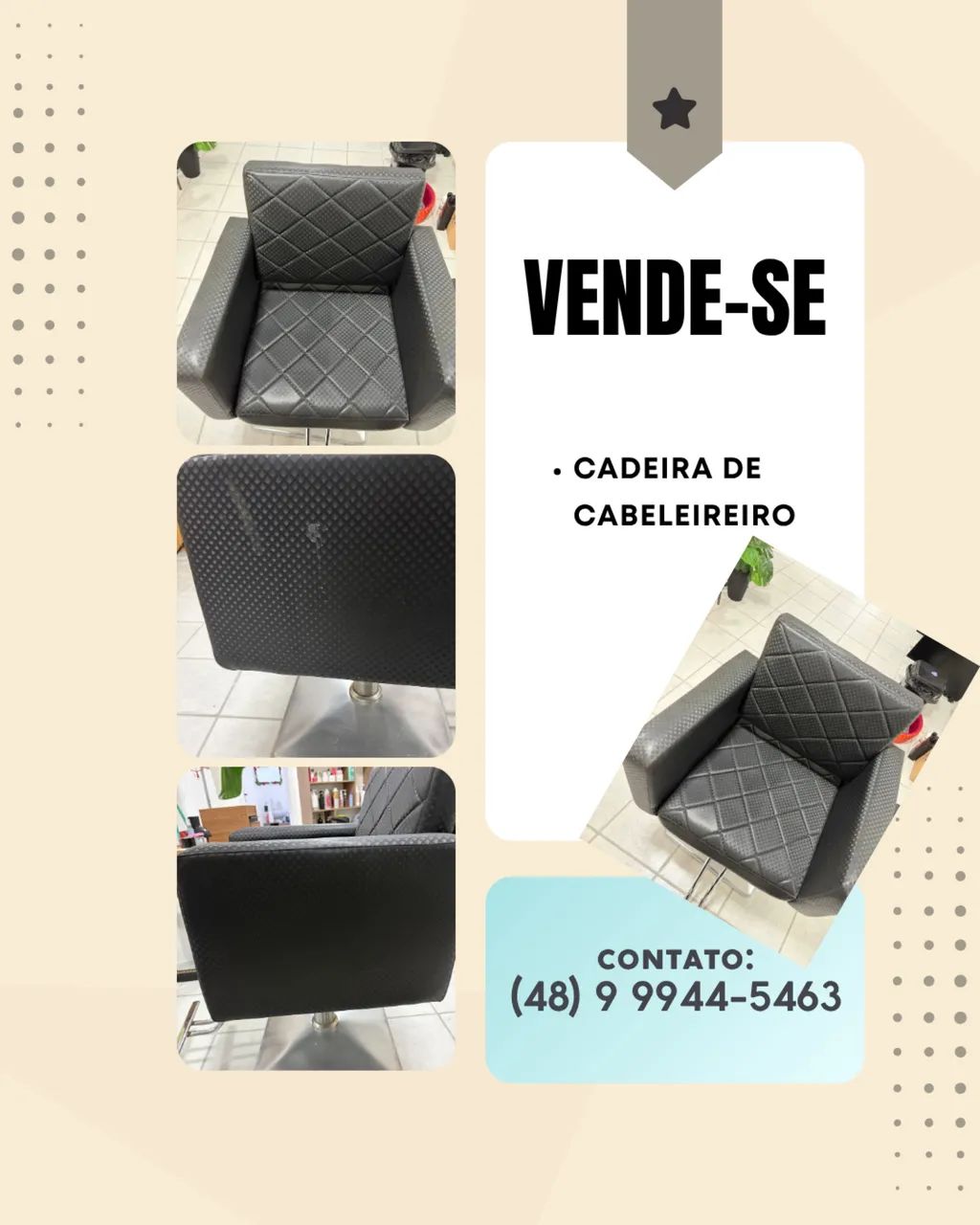 Cadeira cabeleireiro profissional - ótimo custo benefício 