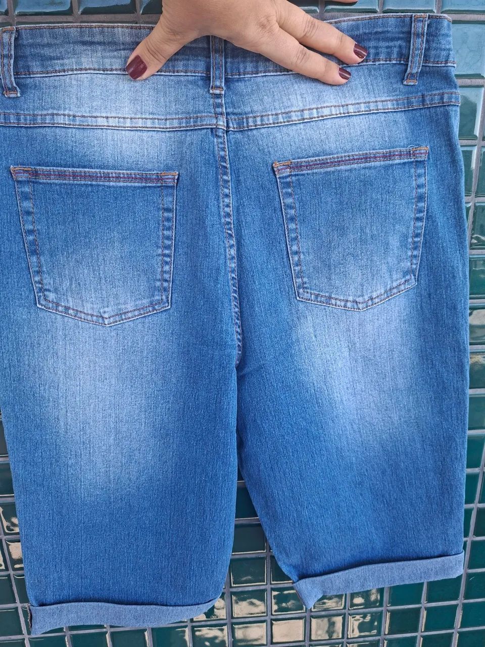 Bermuda Jeans tamanho 38 Semi Nova - Foto 3