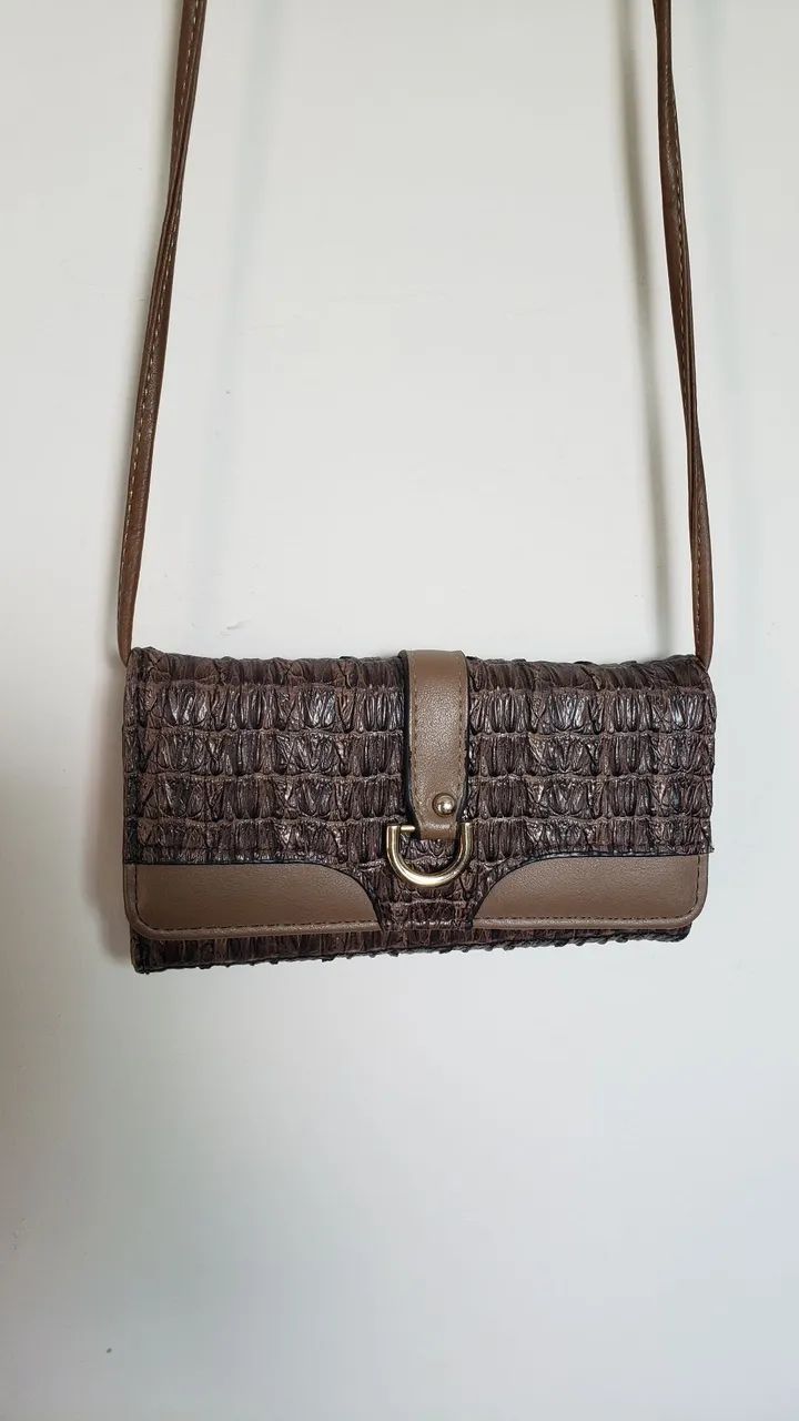 BOLSA CARTEIRA LACE LORE COURO CROCO  - Foto 2