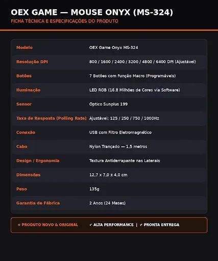 MOUSE GAMER Onyx-ms324 - Foto 5
