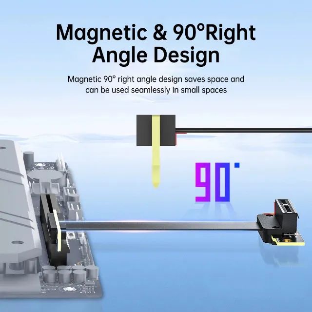 Cabo Riser Extensor Flexível Pci-e 3.0 X1 10cm Para Placa De Rede 90° - Foto 5