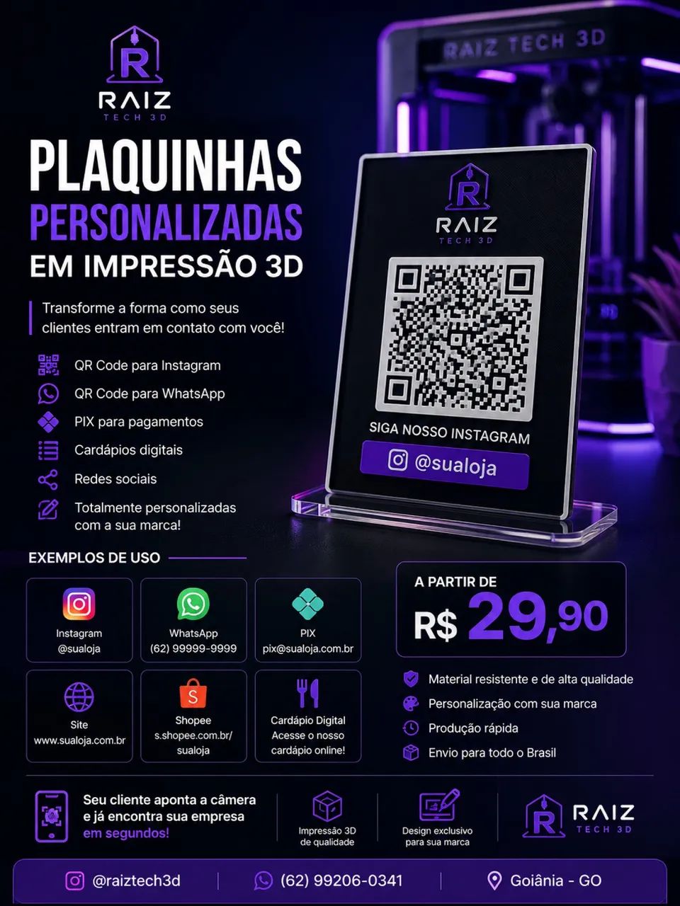 Placa do pix personalizada 