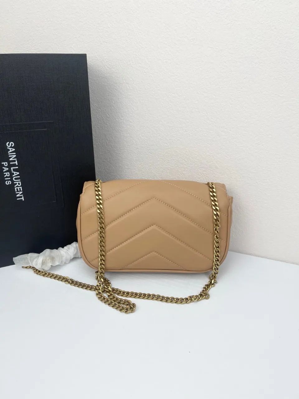 Bolsa em couro YSL Bege - Foto 2