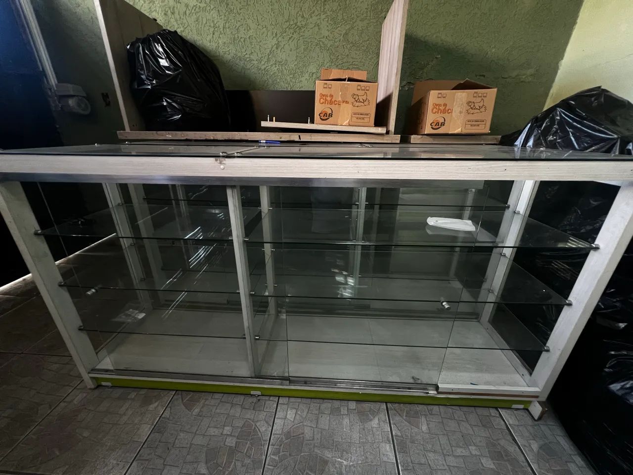 Balcão vitrine vidro