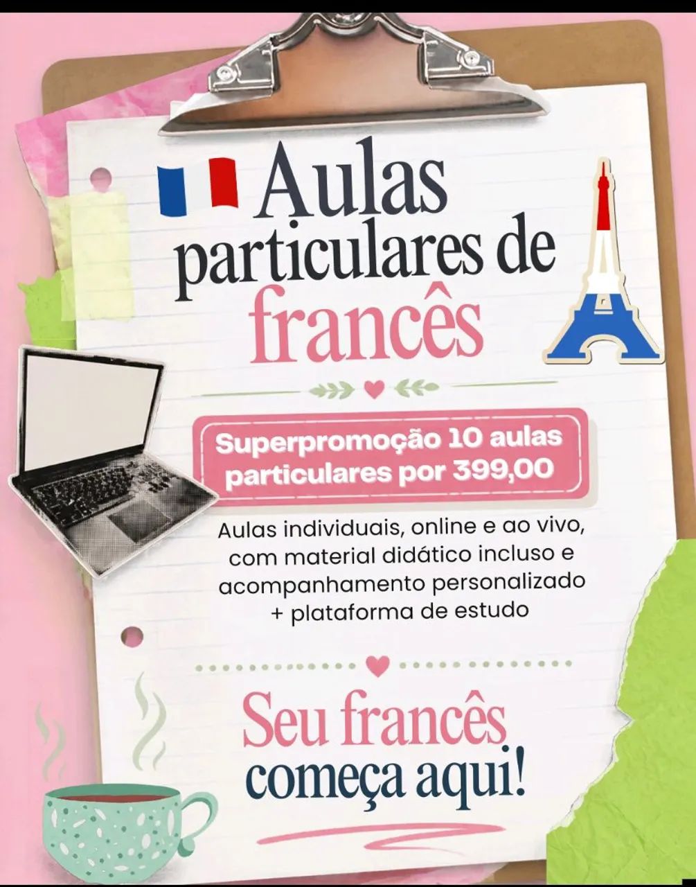 Promoção aulas particulares de francês! 