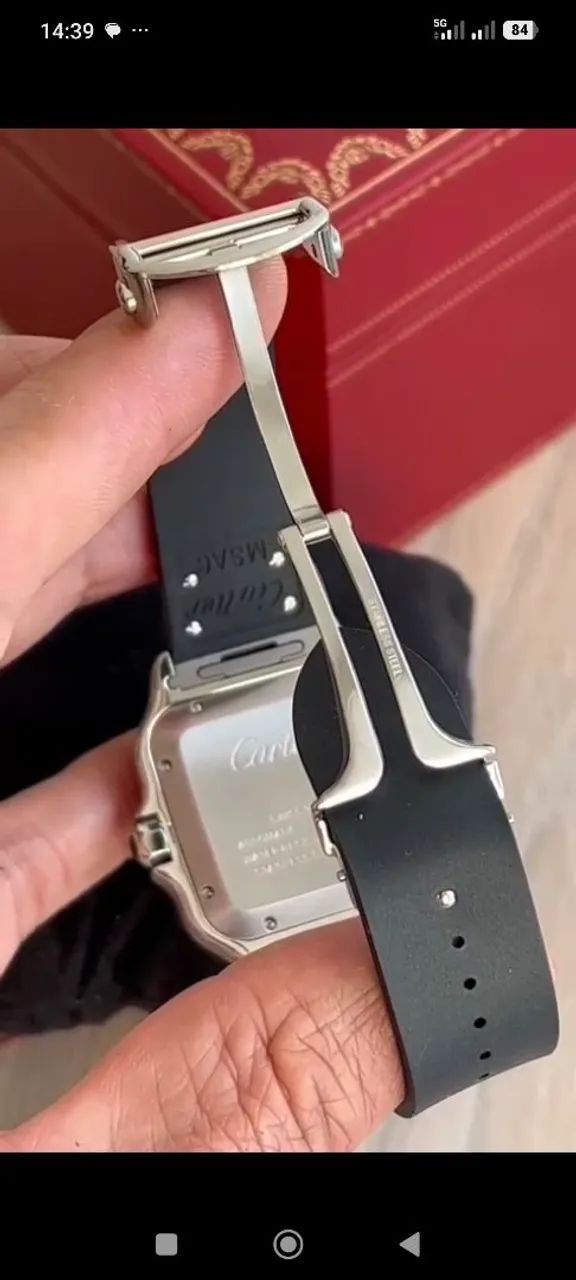 CARTIER SANTOS, PULSEIRA BORRACHA/S.C - Foto 5