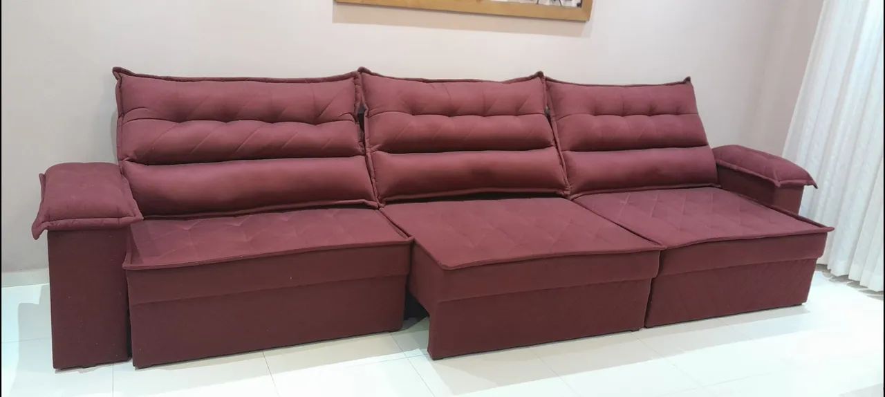 Sofá Retrátil 3,90m, Molas e Espuma D33, Thunder. Cama Inbox - Foto 3