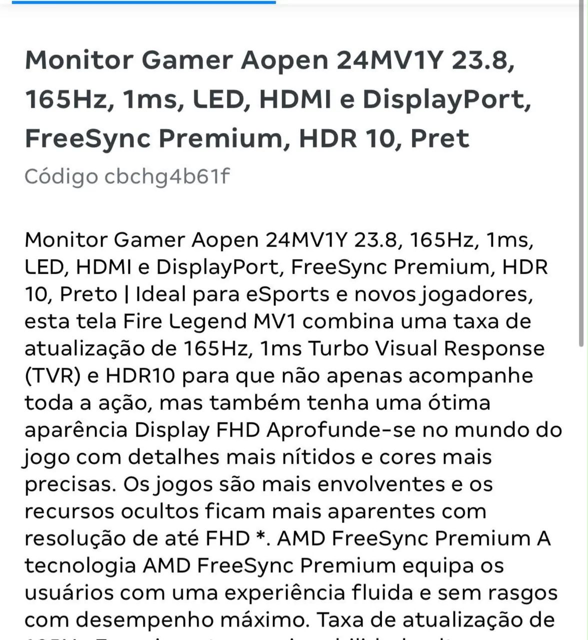 Monitor gamer 165hz - Foto 3