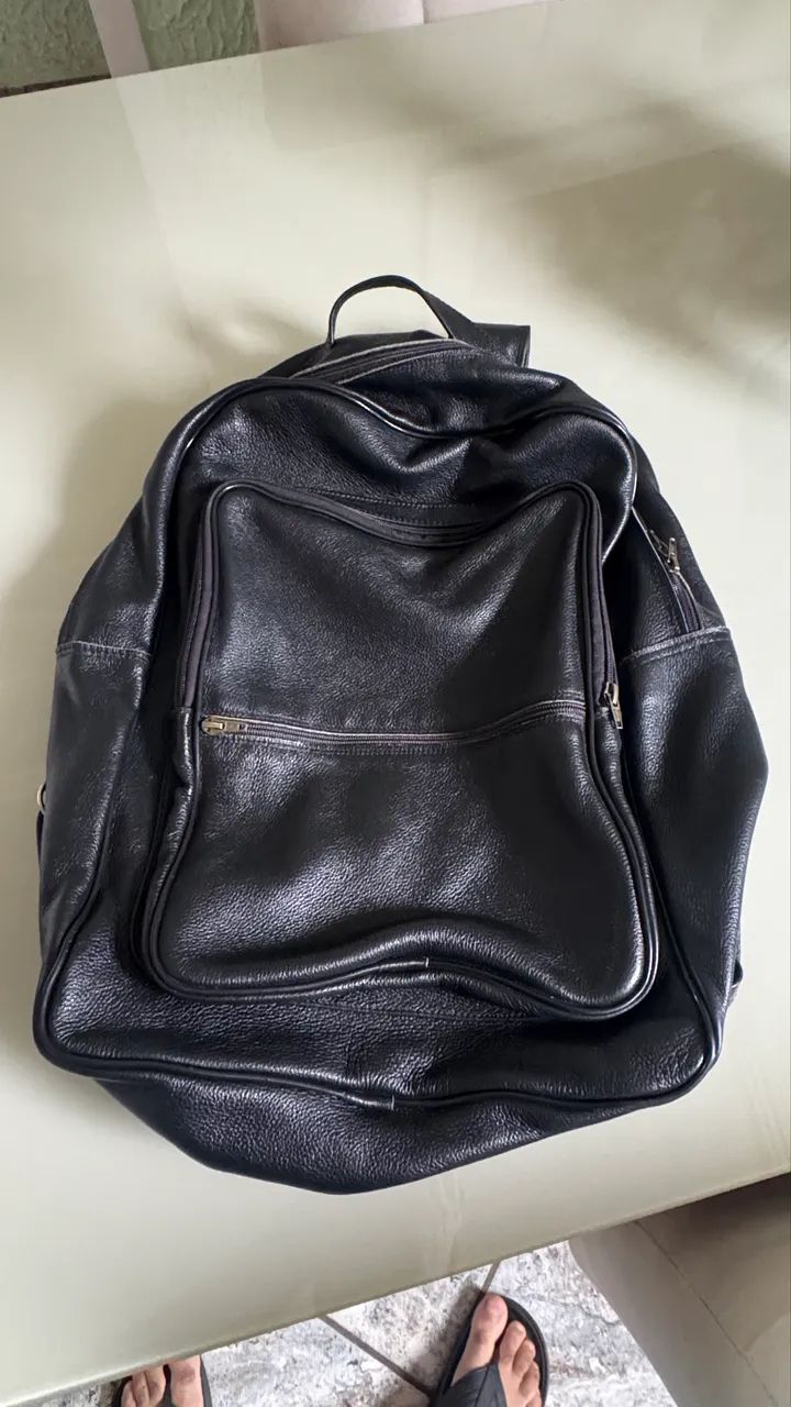 Mochila de couro legítimo reforçado  - Foto 5