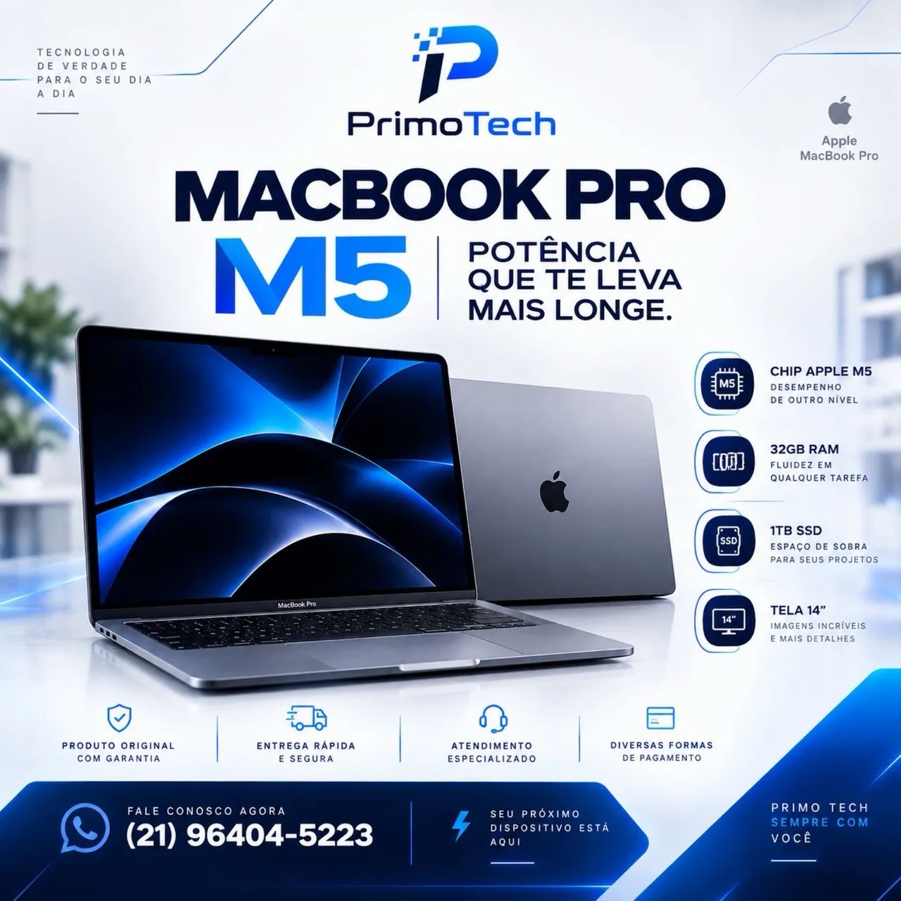 MACBOOK PRO M5 TELA 14? - 32GB RAM 1TB - GARANTIA E NOTA FISCAL