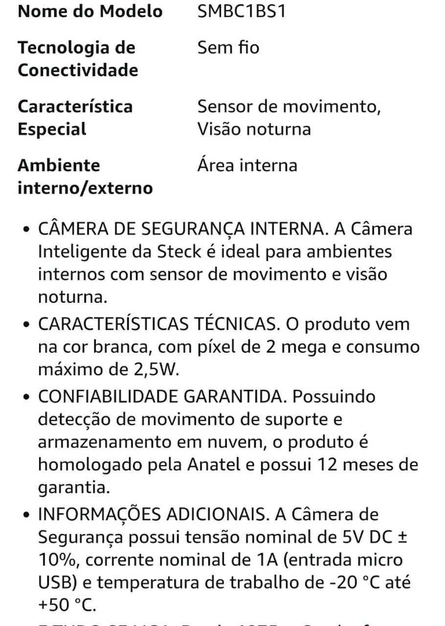 Camera inteligente interna NOVA não entrego a domicílio  - Foto 3