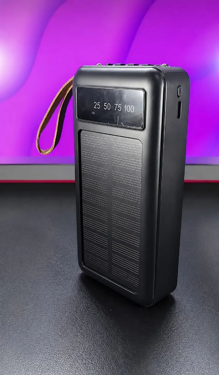 Carregador Portátil Solar 20.000mAh 5 em 1 com LED - Foto 2